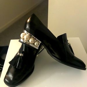 Jeffrey Campbell loafers with a pearl heel